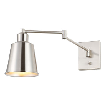 Cary 5.75" Iron Contemporary Swing Arm LED Wall Sconce - JONATHAN Y